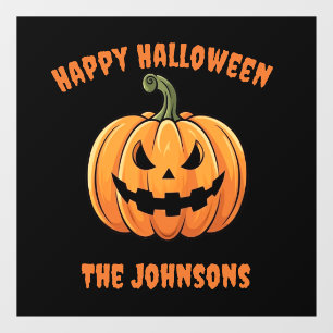 Custom Cute & Spooky Pumpkin Happy Halloween  Window Cling