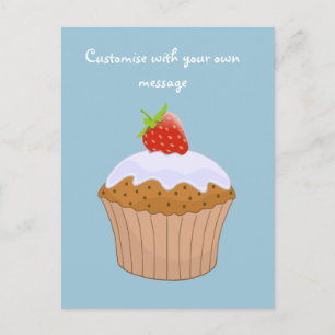 Custom Cute Strawberry Bun Postcard