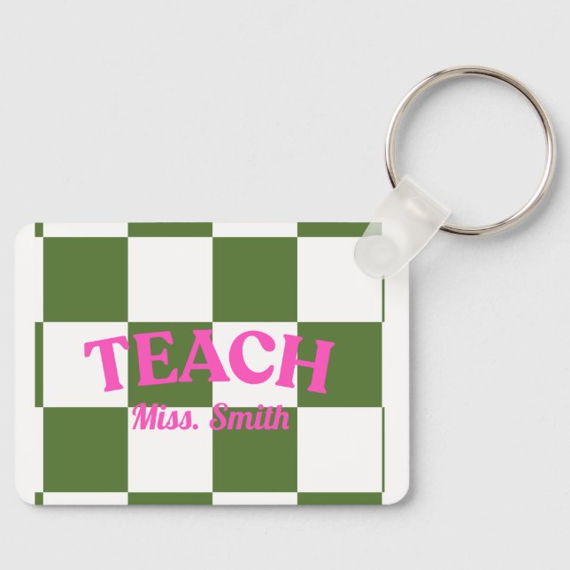 Custom Cute Teach Keychain (Front)