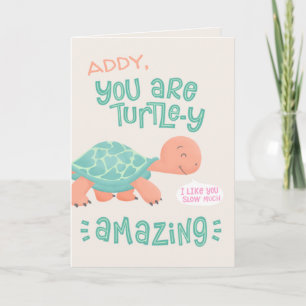 Custom Cute Turtle-y Amazing Valentine  Card