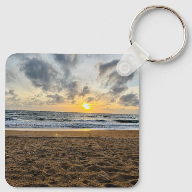Custom Cute Two Photo Double Sided Personalized Ke Keychain (Back)