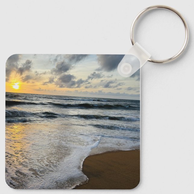 Custom Cute Two Photo Double Sided Personalized Ke Keychain (Back)