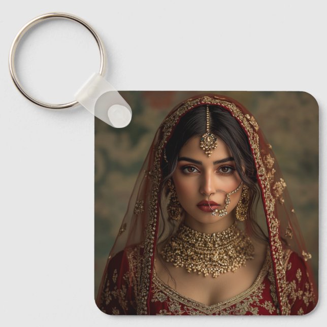 Custom Cute Two Photo Double Sided Personalized Keychain (Front)