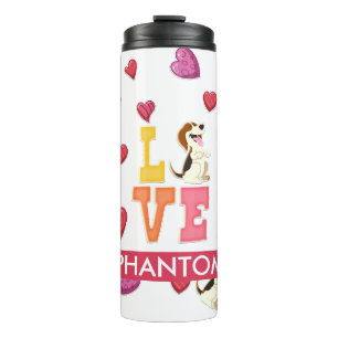 Custom Cute Valentine's Day Beagle Dog Thermal Tumbler