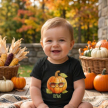Custom Cute Watercolor Pumpkin Patch 1st Birthday