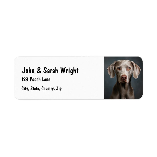 Custom Cute Weimaraner Dog Address Label (Front)