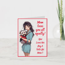 Custom Cute Westie Dog With Mom Mother's Day Card