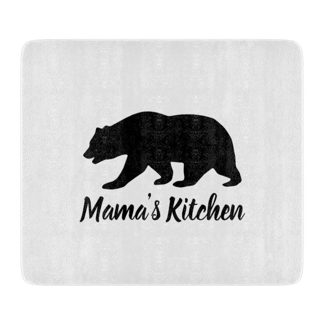 Custom cutting board gift with black bear design (Front)