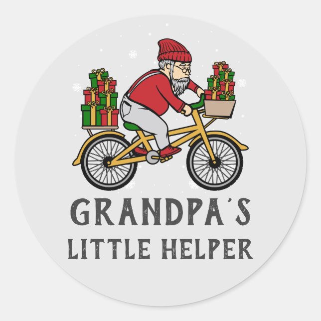 Custom Cyclist Christmas Matching Family Classic Round Sticker (Front)