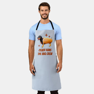 Custom Dachshund BBQ Crew Funny Wiener Dog Apron
