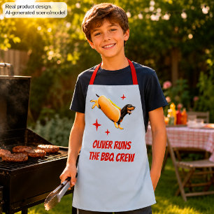 Custom Dachshund BBQ Crew Funny Wiener Dog Apron