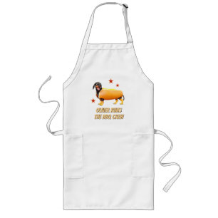 Custom Dachshund BBQ Crew Funny Wiener Dog Long Apron