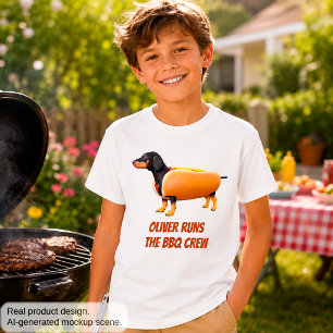 Custom Dachshund BBQ Crew Funny Wiener Dog T-Shirt