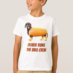 Custom Dachshund BBQ Crew Funny Wiener Dog T-Shirt
