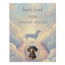 Custom Dachshund Memorial Canvas – Rainbow Bridge