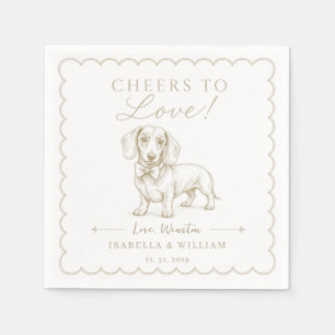 Custom Dachshund Wedding Personalized Wiener bow Napkin