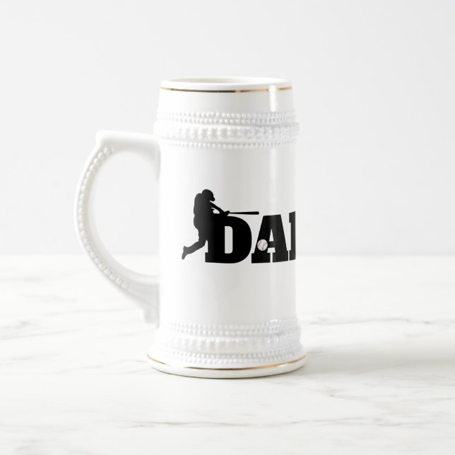 Custom Dad Baseball  Beer Stein (Left)