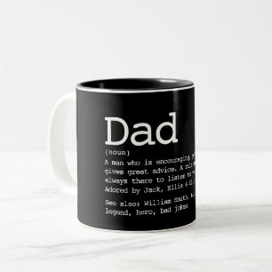 Custom Dad Definition Black And White Two-Tone Coffee Mug