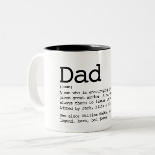 Custom Dad Definition Black And White Two-Tone Coffee Mug