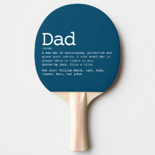 Custom Dad Definition Father's Day Blue Ping Pong Paddle