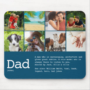 Custom Dad Definition Fathers Day Photo Blue Mouse Pad
