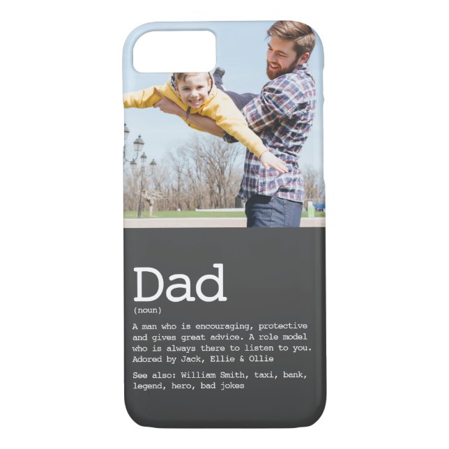 Custom Dad Definition Photo Modern Gray Case-Mate iPhone Case (Back)