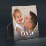 Custom Dad Established Modern Photo Plaque<br><div class="desc">Personalized Dad Established photo design with classic minimalist typography. This new dad keepsake celebrates the year he became a dad and showcases a favorite family photo. A meaningful reminder of fatherhood and a heartfelt gift for a proud new dad.</div>
