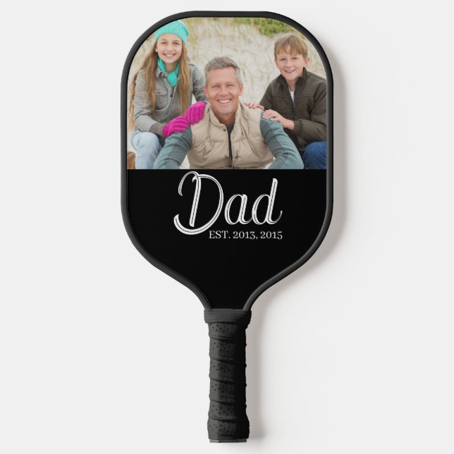 Custom Dad Established Photo Pickleball Paddle (Front)