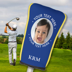 Custom Dad Grandpa Family Photo Sporty Monogram Golf Head Cover