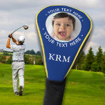 Custom Dad Grandpa Family Photo Stylish Monogram Golf Head Cover<br><div class="desc">Introducing our personalized golf head cover, the perfect addition to any golfer's club swag. Our head cover features a sleek and modern design, with the option to add a monogram initials and personalized text. The cover is designed to fit snugly over your golf club, providing protection and style on the...</div>