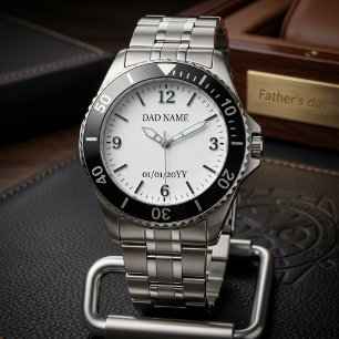 Custom Dad Name and Date Personalized Father’s Day Watch