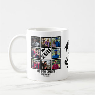 Custom Dad of the Senior graduate 8 Photo Collage Coffee Mug