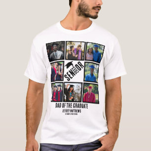 Custom Dad of the Senior graduate 8 Photo Collage T-Shirt