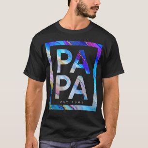 Custom Dad Papa Father Colourful Watercolor T-Shirt