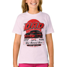 Custom Dad Racing Team Car Enthusiast Kids T-Shirt