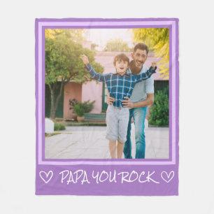 Custom Dad Single Photo Gift Kids Father’s Day Fleece Blanket