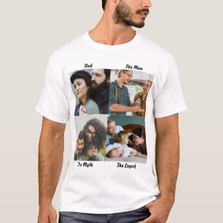 Custom Dad The Man The Myth The Legend 4 Photo T-Shirt