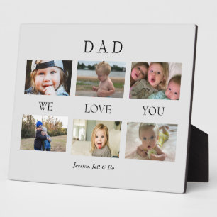 Custom Dad We love You B/W Photo Grey Collage  Pla Plaque