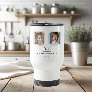Custom Dad with 2 Kids Photos You Are Our Favourit Travel Mug