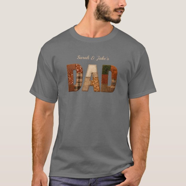 Custom Dad With Kids Names T-Shirt (Front)