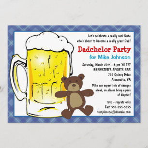 Custom Dadchelor Party Invitations - Diaper Keg