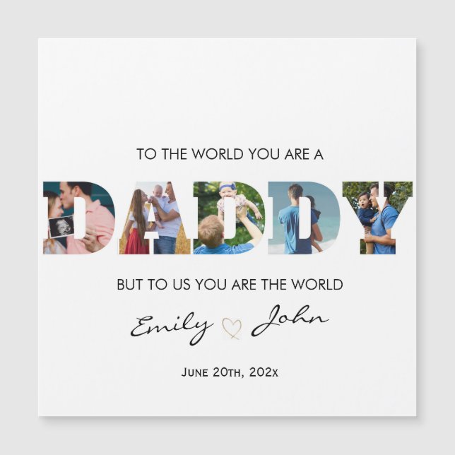  Custom Daddy Father's Day Photo Collage Card (Front)