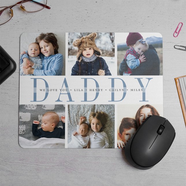 Custom Daddy Father's Day Photo Collage Mouse Pad (Creator Uploaded)