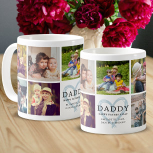 Custom Daddy Happy Father's Day Cute Photo Collage Coffee Mug