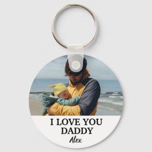 Custom Daddy Keychain, I Love You Daddy Photo Keyc Keychain