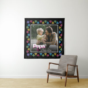 Custom Daddy & Kid Photo Keepsake – Personalized Tapestry