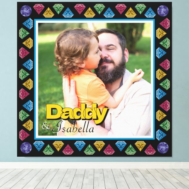 Custom Daddy & Me Photo Keepsake – Personalized  Canvas Print (Insitu(Wood Floor))