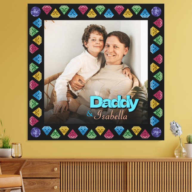 Custom Daddy & Me Photo Keepsake – Personalized  Canvas Print (Insitu(LivingRoom))