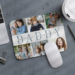 Custom Daddy Photo Collage & Kids Names Mouse Pad<br><div class="desc">Create a cool custom gift for the best dad ever with this photo collage mousepad. Use the templates to add 6 photos,  and personalize with his children's names or a custom message in the centre,  overlaid on "DADDY" in soft blue lettering. Makes an awesome unique gift for Father's Day!</div>