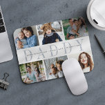 Custom Daddy Photo Collage & Kids Names Mouse Pad<br><div class="desc">Create a cool custom gift for the best dad ever with this photo collage mousepad. Use the templates to add 6 photos,  and personalize with his children's names or a custom message in the centre,  overlaid on "DADDY" in soft grey lettering. Makes an awesome unique gift for Father's Day!</div>